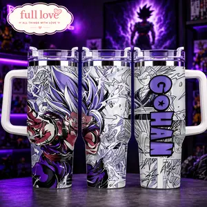 Gohan Anime Dragon B Tumbler 20oz-40oz With Handle, Fan Drinkware Gift, Double Wall Insulated, Stainless Steel Vacuum Insulated Cup, Gift for Fan, Eco-Friendly