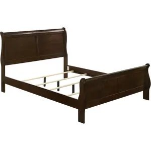 Coaster Home Furnishings Louis Philippe Traditional Bedroom Wooden Eastern King Size Sleigh Bed Frame 47-Inch Panel Headboard Cappuccino Brown 202411KE
