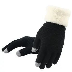 Women's Knitted Winter Gloves - Heated Jacquard Gloves for Cold Weather Out Finspo Womens Winter Gloves 80% Acrylic 20% Spandex Stay Warm