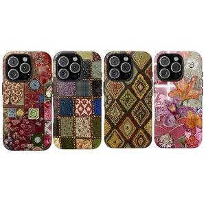 Vintage Patchwork Floral Phone Case – Retro Quilt Pattern Cover with Boho Flowers & Artistic Textile Motifs for iPhone 11, 12, 13, 14, 15, 16, 17, X & Samsung S21, S22, S23, S24, S25 – Unique Aesthetic Gift for Her & Him