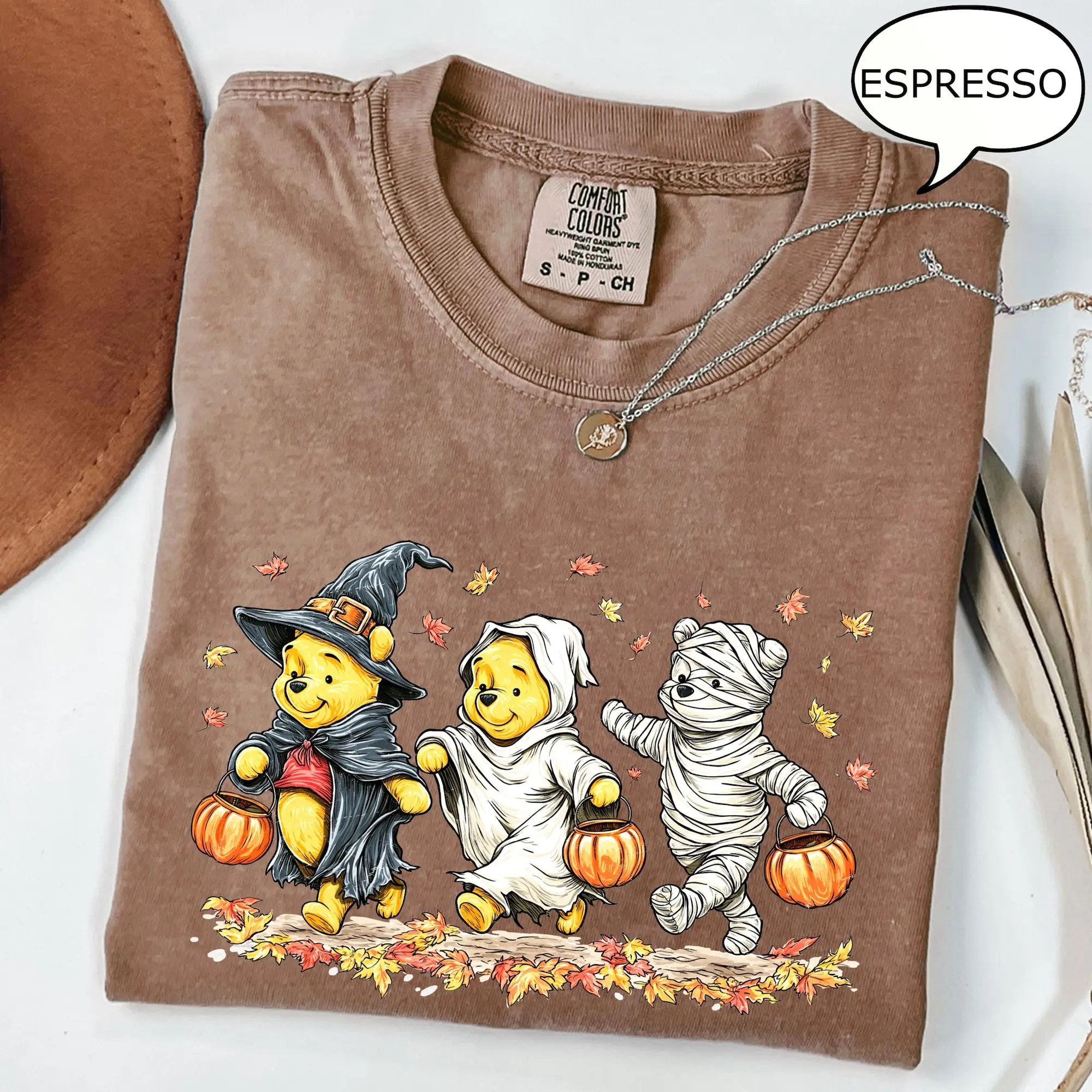 Comfort Colors Pooh Bear Halloween T-Shirt, Ghost Pooh Shirt, Halloween Shirt, Retro Pooh Ghost Shirt, Win.nie The Pooh Shirt