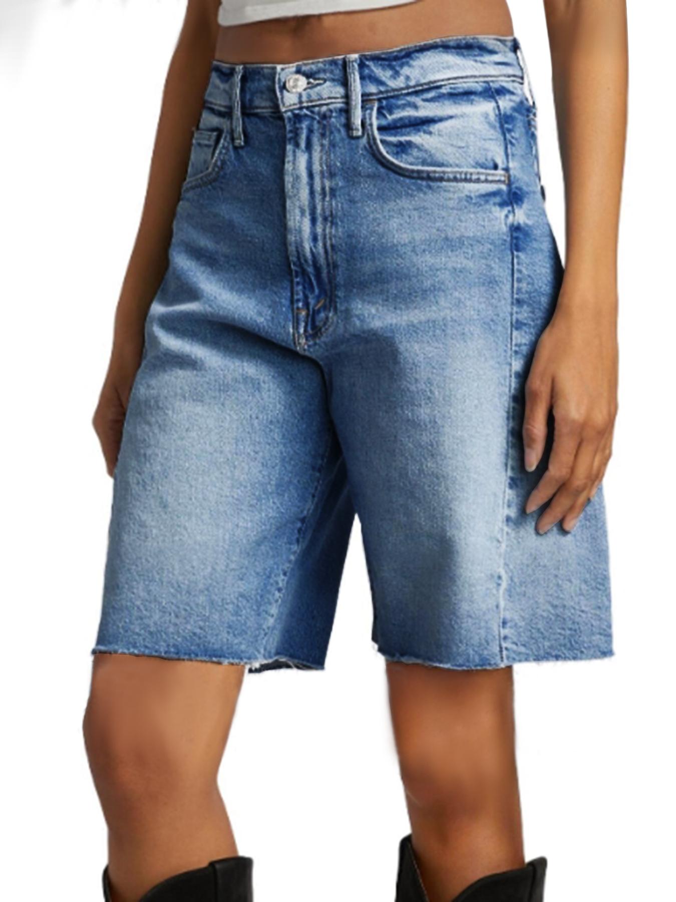 Aswulk Women's Jorts Baggy High Waisted Jean Shorts Ripped Denim Bermuda Shorts Y2K Shorts