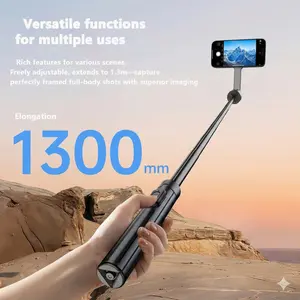 51'' Magnetic Tripod for iPhone & with Remote & magnetic strip, Extendable Cell Phone Tripod Stand, Compatible with MagSafe,  Tripod for iPhone 15 14 13 12 11 Series and Android Phones miniselfie tikto live streaming multi-function selfie stick