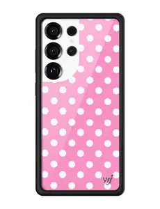 Limited Edition Pink and White Polka Dot Wildflower Case - Cute, Trendy, Durable Protection for Samsung Galaxy Smartphones