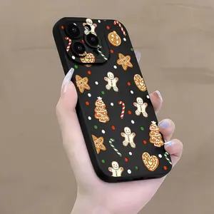 Cute Gingerbread Man Pattern Phone Case, Anti-drop Cellphone Protective Case, Total Protective Shockproof Mobile Phone Cover for iPhone 11 12 13 14 15 16 Pro Max/Pro/Plus