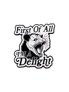 Opossum & Quote Brooch Pin, Unique English Design Badge, Personalized Accessories for Men&Women, Perfect Gift for Friends and Colleagues, Durable Metal Pins