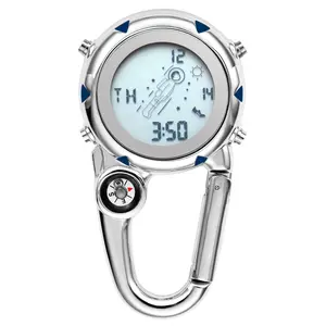 OIDEA LED Digital Astronaut Dial Epoxy Compass Carabiner Watch Day Date Alarm Unisex Outdoor 3ATM