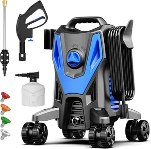 LAANPOLE Electric Pressure Washer, 2000PSI 2.0GPM, Foam Cannon, 4 Nozzle Tips, 20 FT Hose, 35FT Power Cord, Strong Power Washer with Anti-Tipping Technology for Cars, Garden, Fences, Patios, Driveways