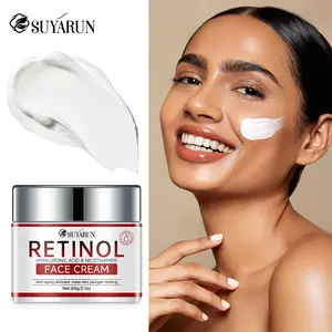 SUYARUN Retinol Plant Squalane Hyaluronic Acid Face Cream Hydrating Firming Soothing For All Skin Types Men Women Daily Use