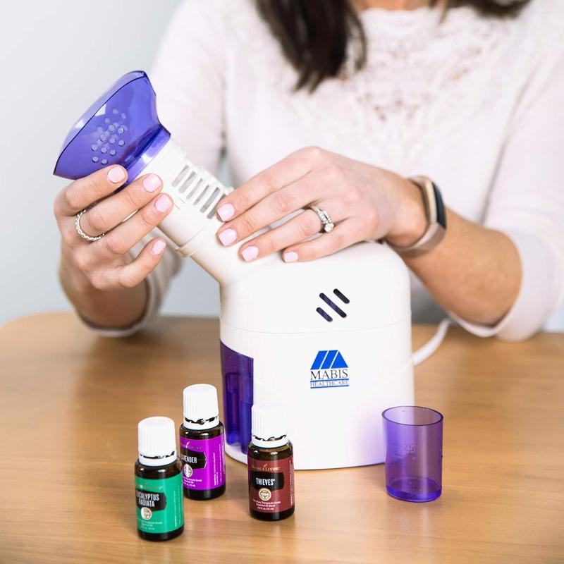 Facial Steamer, Steam Inhaler, FSA Eligible, Vaporizer or Vocal Steamer with Aromatherapy Diffuser and Soft Face Mask for Cleansing, Sinus Pressure, Congestion, Colds and Cough, 25mL