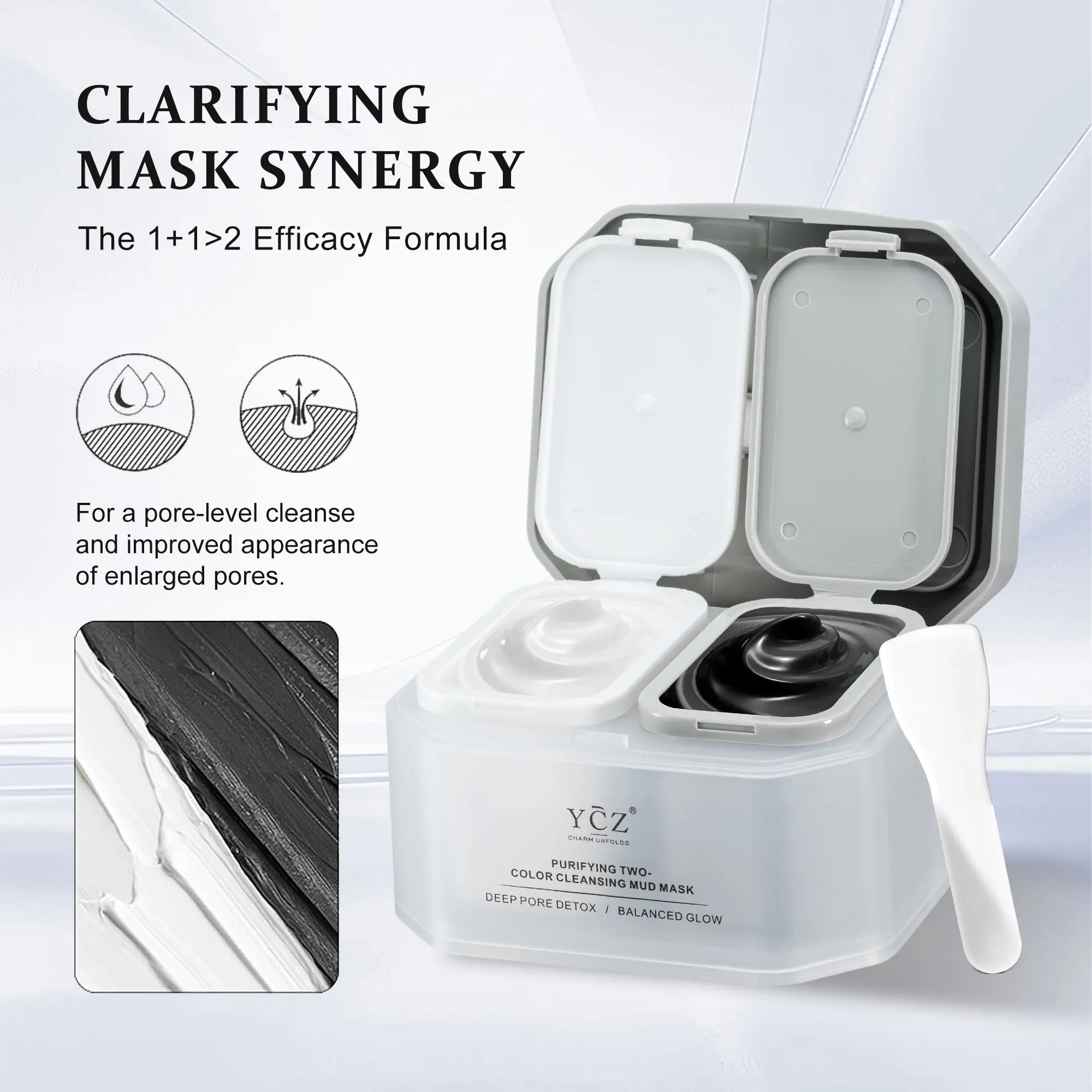 YCZ Purifying Two-Color Cleansing Mud Mask - Dual Clay Face Mask
