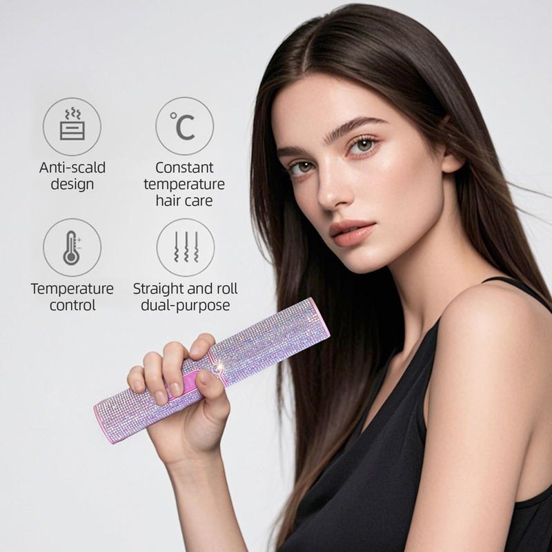 Cordless curling irons and flat iron, Portable straightener iron for Travel, Mini 5000mAh Hair Styling Tool, Heats Up in 30 Seconds to 410°F, Diamond Design, Hair Styling Tool for Women and Teen Girls, Trendy Stuff, Perfect Valentine’s Day Gift for Girls