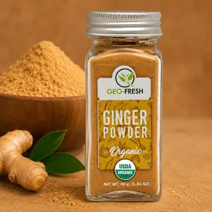 Geo-Fresh Organic Ginger Powder 1.4 oz, Natural Ginger Wellness Supplement Powder, USDA Certified Organic, Non GMO Gluten Free Daily Use Formula