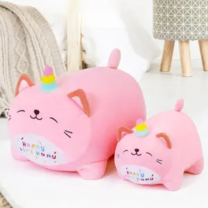 Chubbyjoy 9.8" 15.7" Stuffed Animal Happy Birthday Plush Toy Cute Birthday Toys Cat, Dog, Unicorn