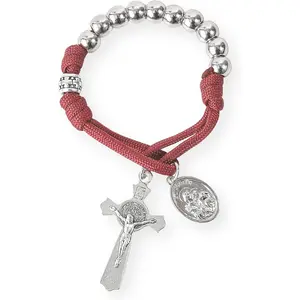 Powerful Military Ten Years Rosary Silver Beads Pocket Car Rosary Pray for Us Saint Joseph Medal and Cross