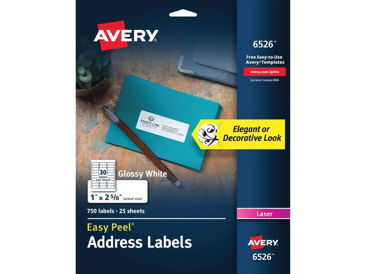 Avery Easy Peel High Gloss White Mailing Labels Avery Easy Peel High Gloss White Mailing Labels