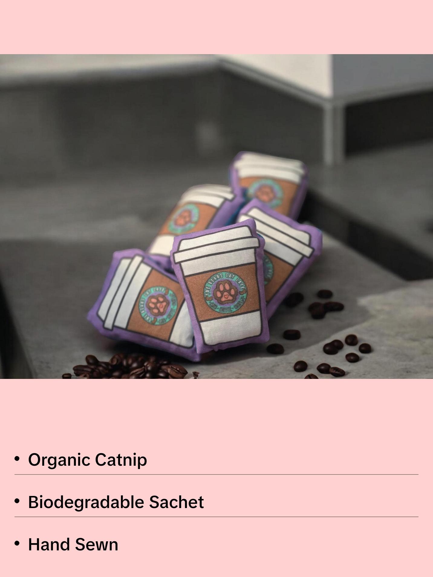 Catnip Filled Cat Toy - To Go Cup Coffee Cup Catnip 1.5 x 3"