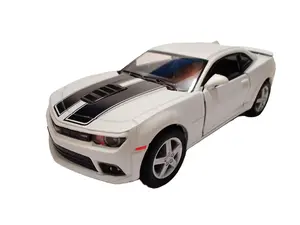 KINSMART 1:38 Scale 2014 Chevrolet Camaro W/Printing - Detailed Die-Cast Metal & Plastic Model Car with Openable Doors - White Collectible Toy Car