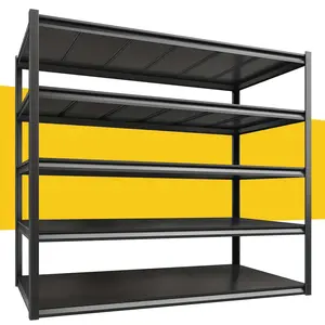 Garage Shelves Classic 5-Tier 40"W Metal Storage Shelving Unit Height Adjustable Versatile Utility Rack for Warehouse Organizing Pantry Kitchen Organiser