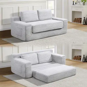 [ Shop Recommend] No Assembly Loveseat Sofa chaise with Steel Frame ,2-in-1 Design, Cofy Fabric - Compact Couch  save Spaces, Apartments, Home Office & Bedroom