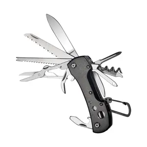 11-in-1 Stainless Steel Pocket Knife Multitool with Scissors, Saw, and Bottle Opener