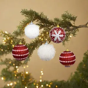 Handmade White Fluffy Foam Ball for Christmas Tree Decoration - Festive Hanging Ornament Suitable for Holiday Decoration Christmas Tree Christmas, Suitable for Living Room