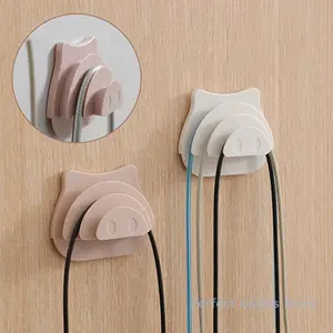 Cute Pig Shaped Wall Hooks Multilayer Self Adhesive Bag Skipping Rope Headphone Data Cable Hook Storage Holder Door Back Hanger
