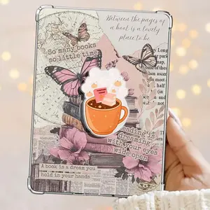 Autumn Cup of Stories Coffee & Literature Kindle Grip Book Lover Cute Kindle Accessories Phone Holder PopSocket Phone Grip Magnetic Pop Socket Phone Grip