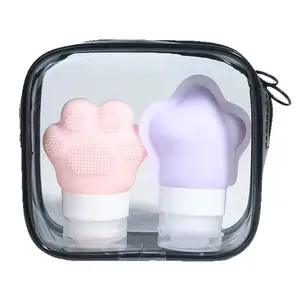 Travel Silicone Refillable Bottles,Stress relief portable and leak-proofcute shape,Portable Leak-Proof Containers for Shampoo, Conditionerand Body Wash