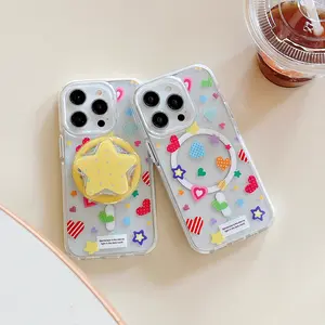 Cute Star Magnetic Phone Stand, Magnetic Phone Mount, Adjustable Strong Magnet Desk Holder, Hands-Free Video Watching, Daily Use Gift, Christmas Party Present
