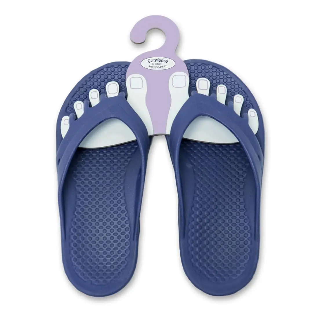 Comfeeze by Footlogix - Recovery Sandals for Women, Toe Separators, Pedicure Slippers with Toe Separator, Arch and Heel Support