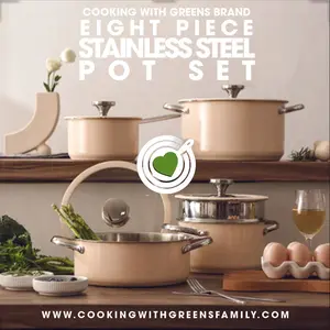 9 Piece Stainless Steel Pot Set - Complete Cookware with Steamer | Free Shipping | Cooking With Greens