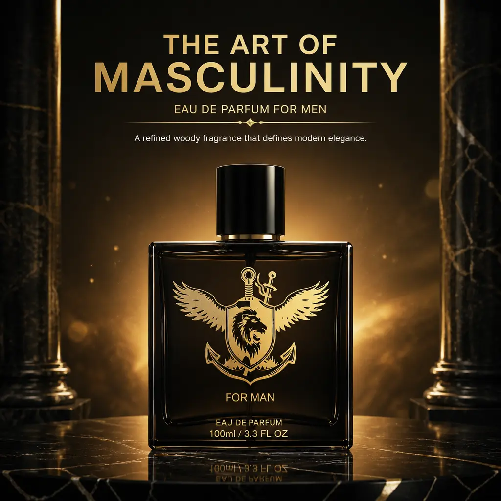 Men’s Eau de Parfum Spray, Elegant Woody Scent with Bergamot, Lavender, Sandalwood Notes, Long-Lasting for Business & Daily Wear