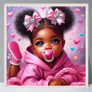 5D DIY Diamond Arts Colorful Painting Kit without Frame, Pretty Figure Pattern Diamond Arts Crafts, DIY Decorative Painting for Bedroom, Diamond Painting Kits