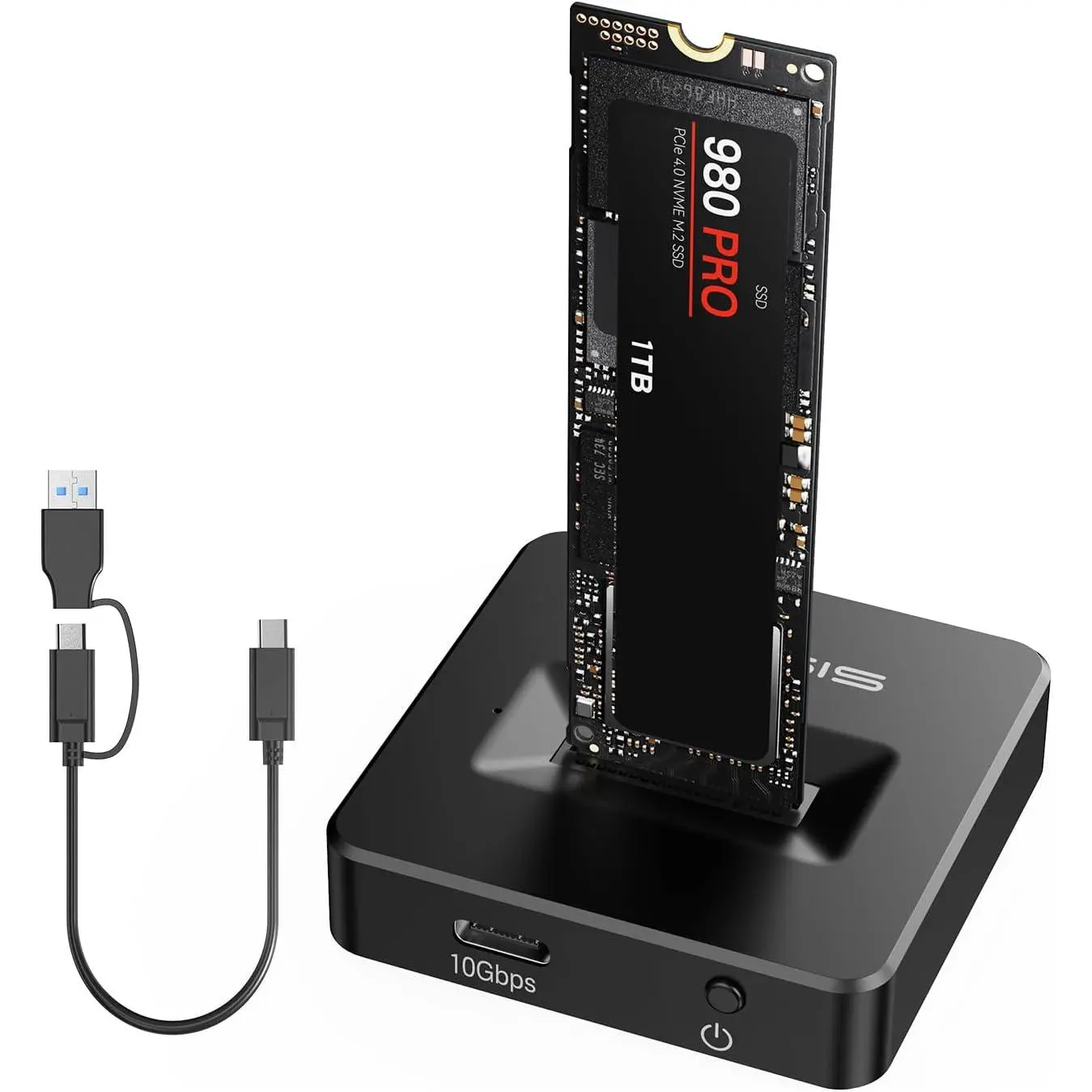 ACASIS NVME SSD Reader Adapter, Aluminium Alloy Housing Fast Heat Dissipation, NVME to USB Docking Station, M.2 SSD to USB Adapter 10Gbps, Support M.2 (M Key) NVMe SSD and (B+M Key) SATA-Based SSD