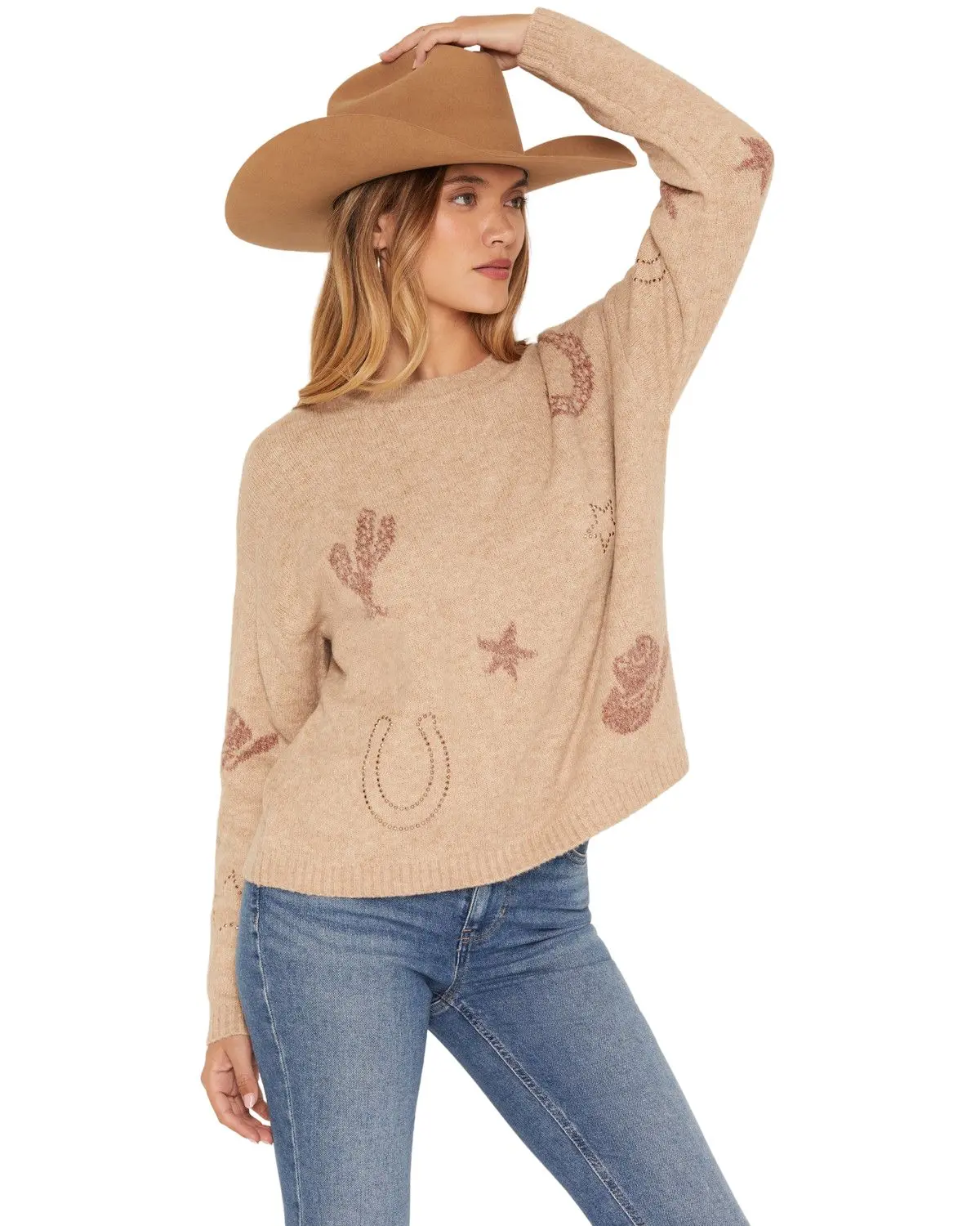 Idyllwind Women's Women'S Hastings Rhinestone Pullover Sweater - Iwfa26sw4-Khk