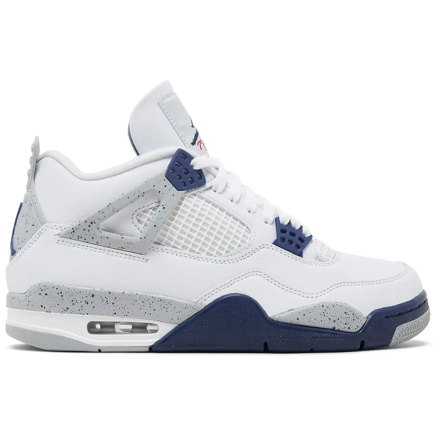 Air Jordan 4 Retro 'Midnight Navy' Fashion Sneakers Navy White Closed Sports Shoes