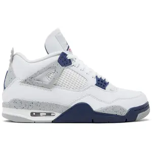 Air Jordan 4 Retro 'Midnight Navy' Fashion Sneakers Navy White Closed Sports Shoes