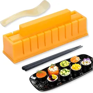 Sushi Maker, Round Sushi DIY Mold Set, Easy Sushi Making Kit for Beginners, Food Grade Sushi Rolling Tool, Quick Press Design for Home Kitchen, Family Dinner, Party & Daily Bento Making