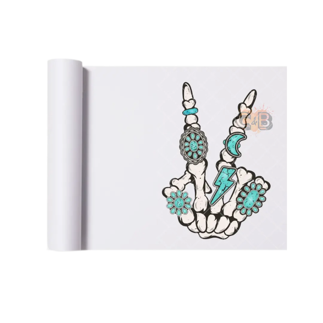 Peace Skeleton Hand Bling DTF Transfer