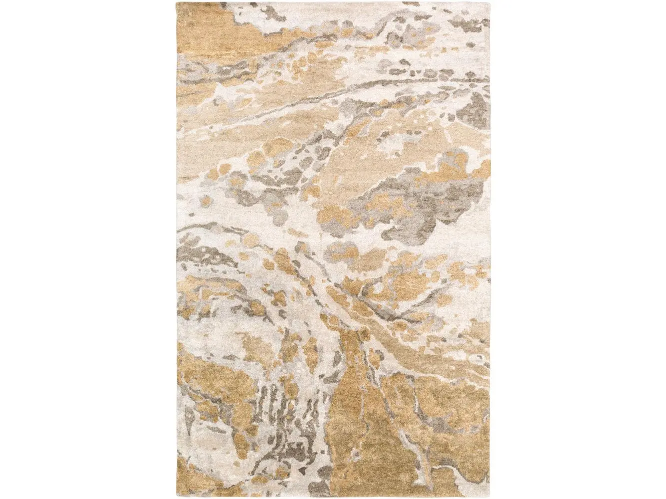 Livabliss Gemini Series GMN4032-1616 18in. Hand-Tufted Medium Pile Indoor Area Rug, 100% Viscose Fiber, Multi-Color with Tan, Wheat, Cream Tones