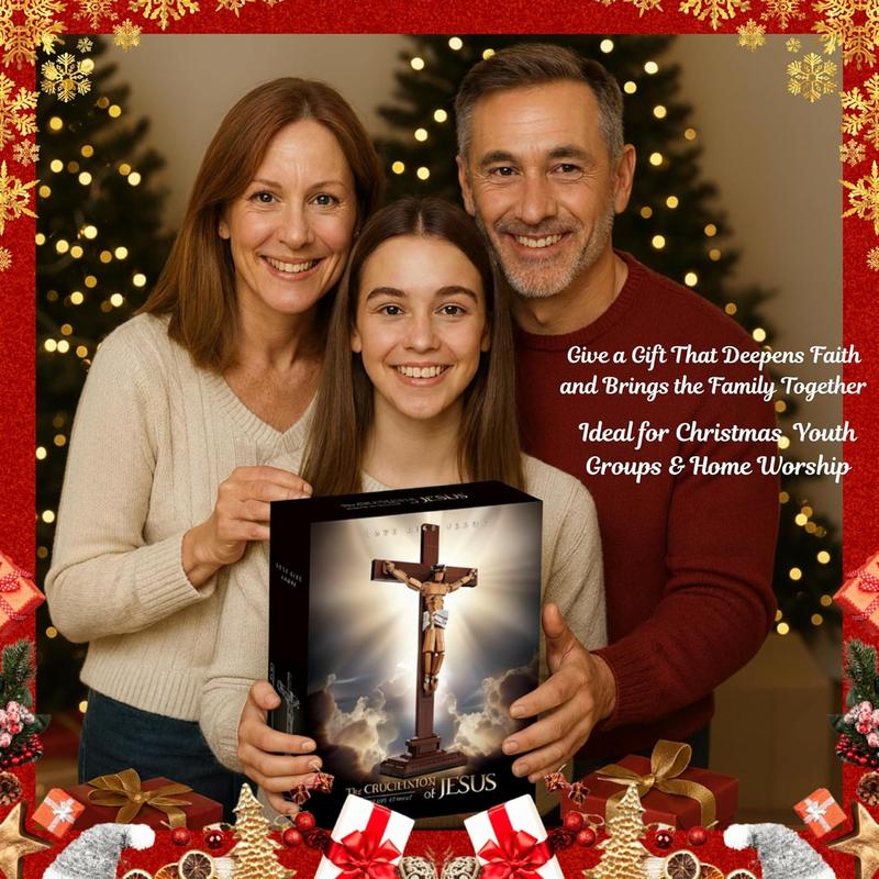 Jesus Crucifixion Building Blocks Set, Compatible Lego Religious Christian Toy Gift for Adults & Kids, Bible Story Model for Home Church Office Decor, 588 PCS