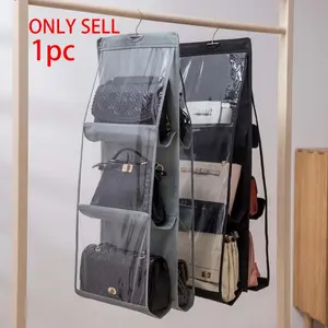 2pcs/set Double-side Hanging Bag Storage Bag-Space-saving Foldable Compact Hanging Rack, uitable for Multiple Wallets, Easy Hanging Storage Solution