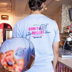 Youth & Adult Donuts Dingers Graphic T-Shirt, Funny Baseball Donut Shirt, Retro Food Sport Humor Tee, Cute Donut Lover Gift Idea, Trendy Streetwear Summer Outfit, Youth Clothes, Trending Tees, Family Shirt, Birthday Gift