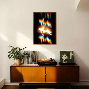 1pc Canvas Art Print Poster - Inspiration & Musical Aura Theme, Contemporary Art Deco Style, Ink Wall Art for Living Room, Bedroom, Dining Room - Frameless Phase Shift & Body Soul Aesthetic Artwork - For Art Lovers & Home Decor Enthusiasts - Perfect Gift