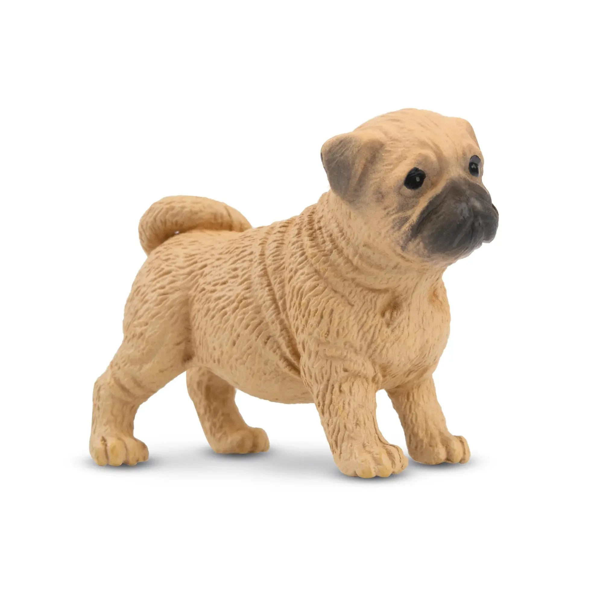 TOYMANY Plastic Hand-Painted Mini Pug Figurine - Realistic Look, Standing Pose, Decorative Home Ornament, Collectible Room Decor, Montessori Sensory Play Toy, Thoughtful Gift for Adults, Figurines For Adults, Decorative Figurines