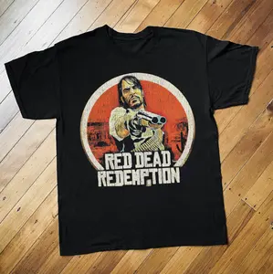 Red Dead Redemption Black T-shirt, Crew Neck Casual Shirts, Vintage Graphic Tees, Unisex Tshirt Gothic Grunge Y2k Emo Scene Amity Affliction Style Clothes Gifts For Men Women Streetwear Menswear Womenswear