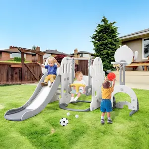 7 in 1 Toddler Slide Set with Swing and Basketball Hoop - Outdoor and Indoor Playset for Kids - Toddler Playground Set with Climber and Soccer Golf