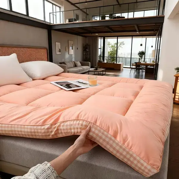 Upgraded version with foam layer for maximum comfort in fall and winter, roll mattress, soft, sleeping pad for floor, guest, bed, sofa, camping roll mattress, best gift