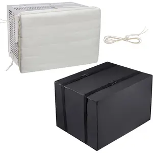 Window Air Conditioner Cover for Indoor and Outdoor, White Infoor Window Ac Cover with Black Outdoor Window AC covers